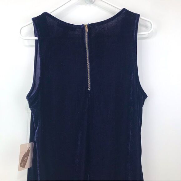 NEW Forever 21 Navy Sleeveless Velvety Sheath Dress - Picture 8 of 14